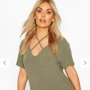 Cross Front Ribbed Shirt